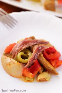 Spanish escalivada roasted vegetables on a plate