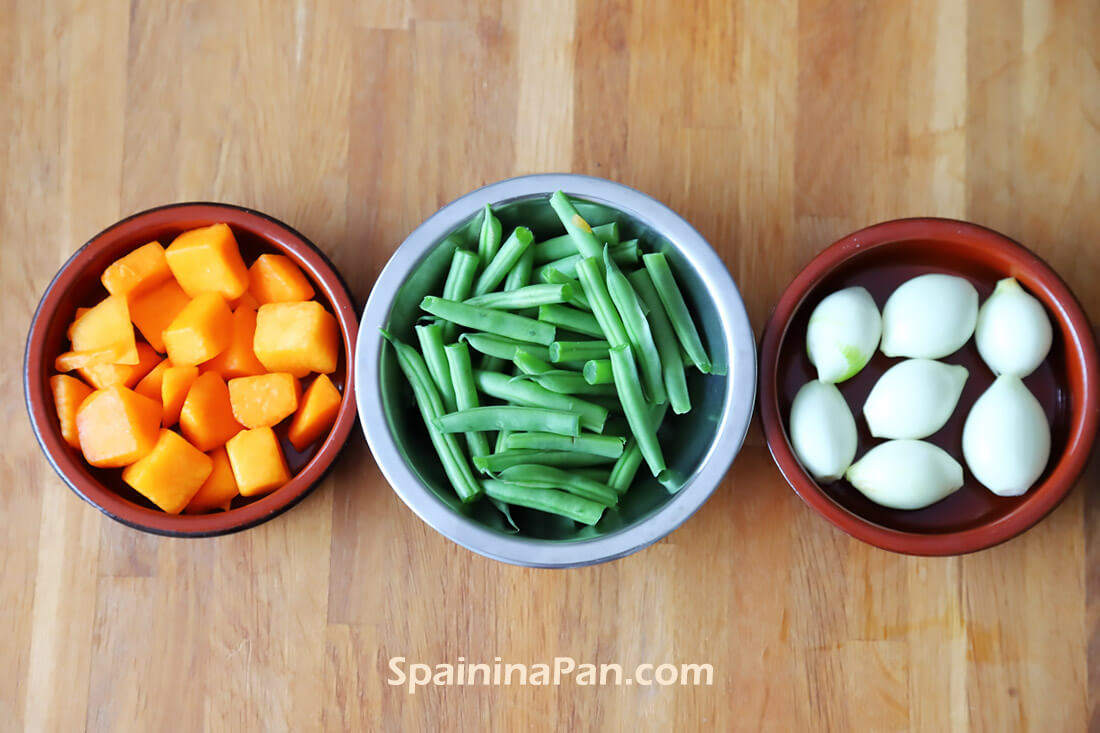 Some of the main aromatics for the beef with pumpkin stew.