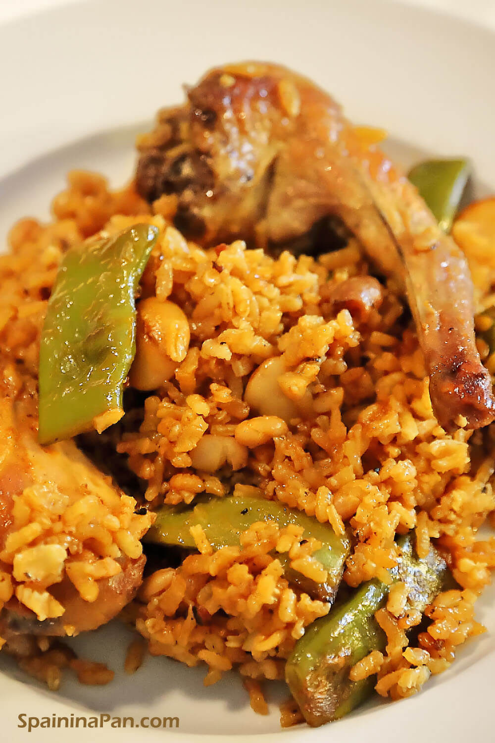 Authentic paella Valenciana on a plate. Authentic paella Valenciana on a plate.