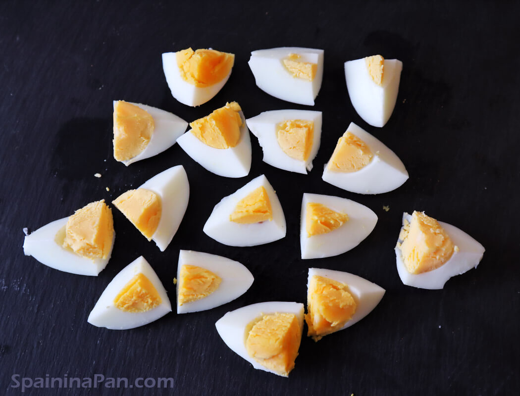 Diced hard boiled eggs.