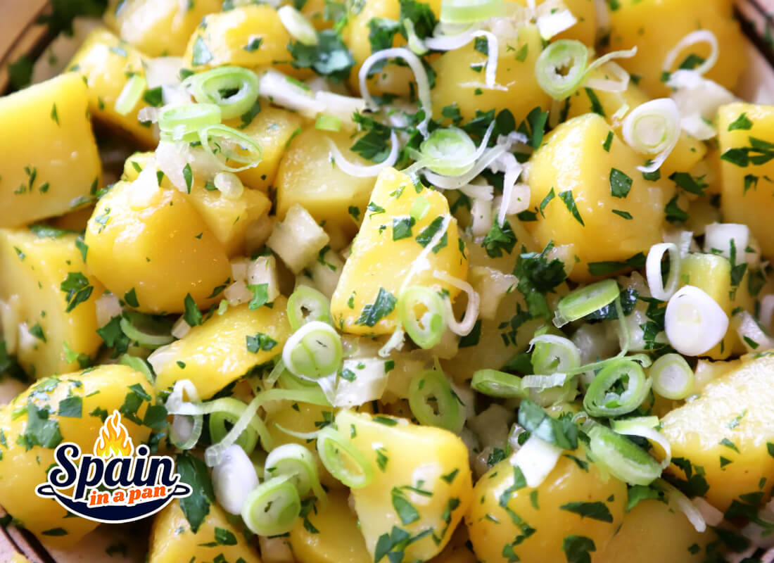 Spanish potato salad from Cadiz on a plate.