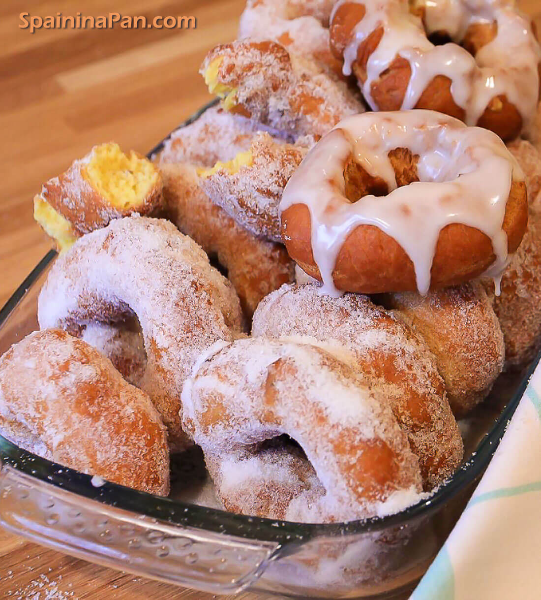Spanish Christmas doughnuts or Rosquillas in a tray.