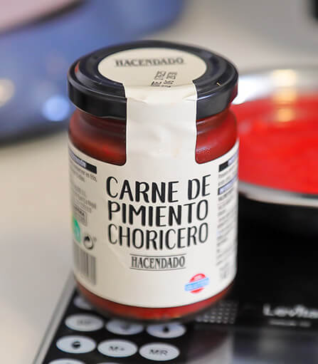 Spanish pepper choricero paste in a jar.