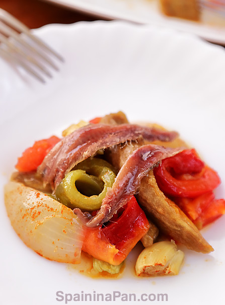 Spanish escalivada roasted vegetables on a plate