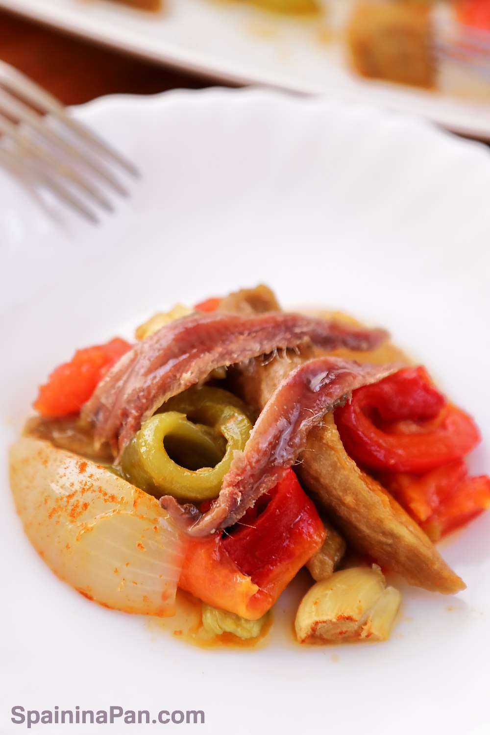 Spanish escalivada roasted vegetables on a plate