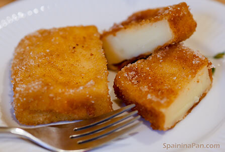 Spanish leche frita dessert on a plate.