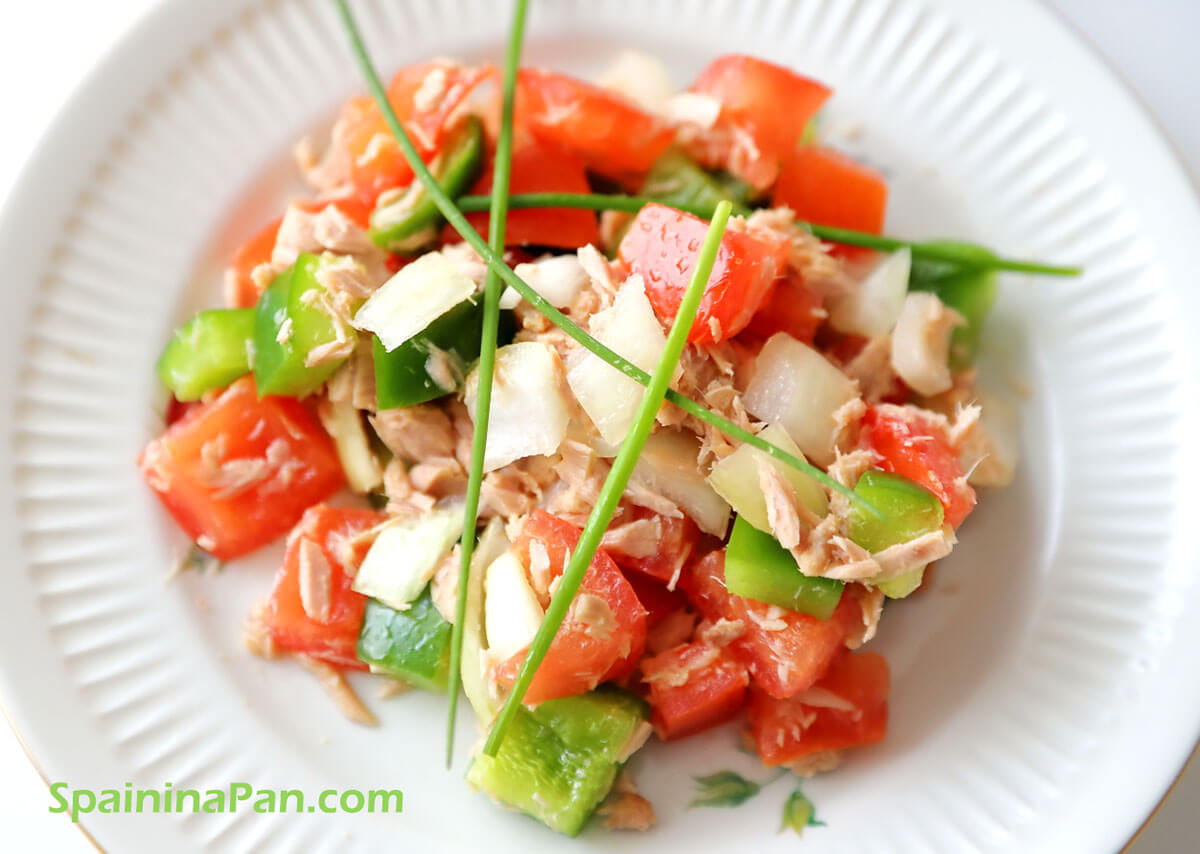 Spanish picadillo de atun salad or tuna salad