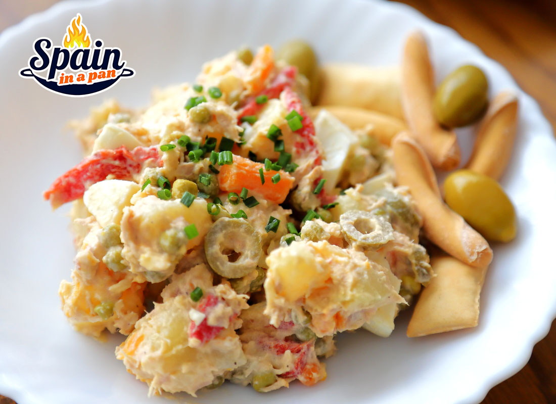 Spanish potato salad with mayonaisse.