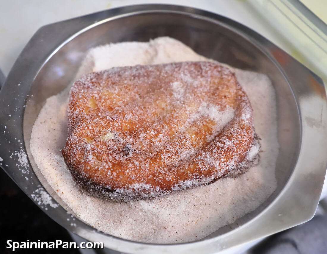 Sugar coating a Spanish torrija.